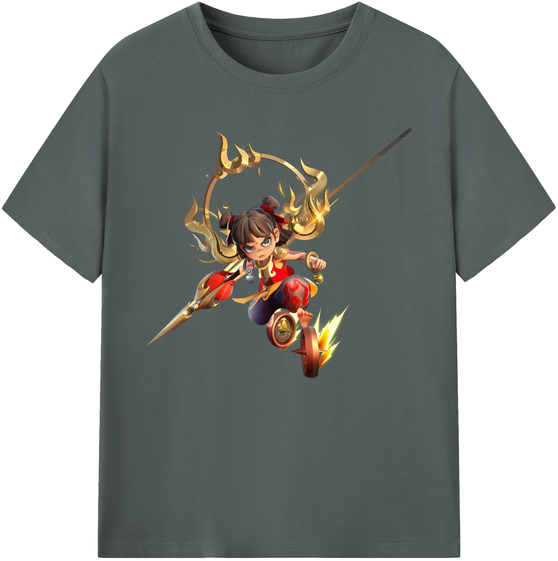 （画像用） Ne Zha 2 ナタ 魔童の大暴れ 綿100％ メンズ半袖Tシャツ｜肌触りやわらか＆通気性